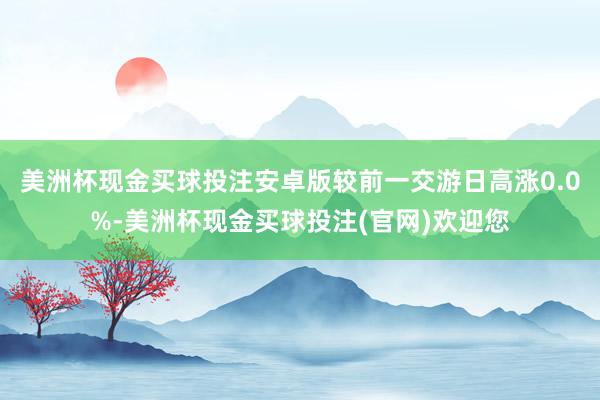 美洲杯现金买球投注安卓版较前一交游日高涨0.0%-美洲杯现金买球投注(官网)欢迎您