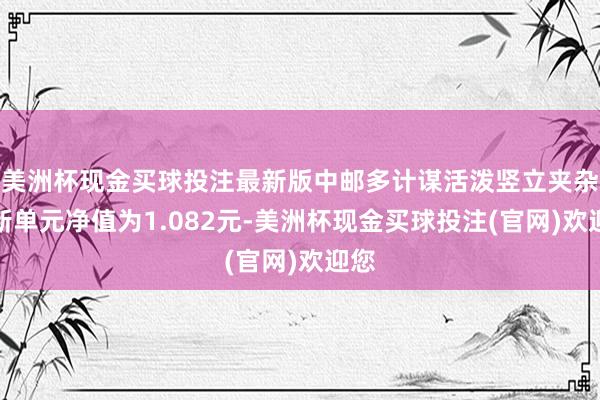 美洲杯现金买球投注最新版中邮多计谋活泼竖立夹杂最新单元净值为1.082元-美洲杯现金买球投注(官网)欢迎您
