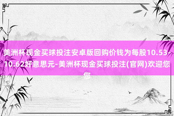 美洲杯现金买球投注安卓版回购价钱为每股10.53-10.62好意思元-美洲杯现金买球投注(官网)欢迎您