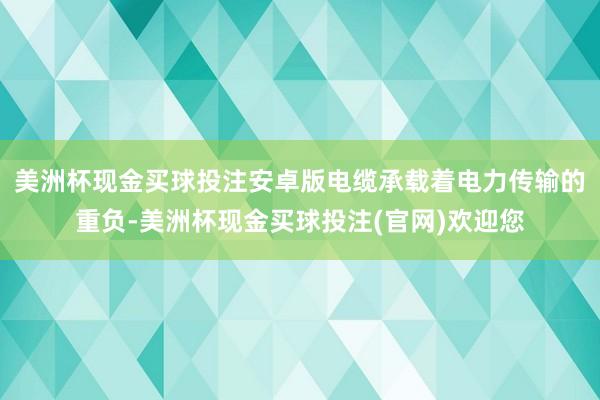 美洲杯现金买球投注安卓版电缆承载着电力传输的重负-美洲杯现金买球投注(官网)欢迎您