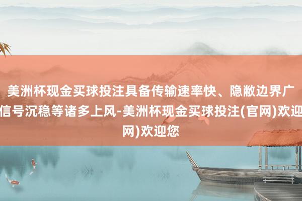 美洲杯现金买球投注具备传输速率快、隐敝边界广、信号沉稳等诸多上风-美洲杯现金买球投注(官网)欢迎您