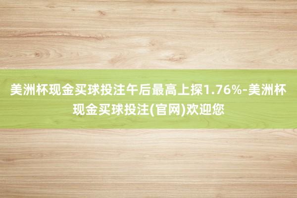 美洲杯现金买球投注午后最高上探1.76%-美洲杯现金买球投注(官网)欢迎您