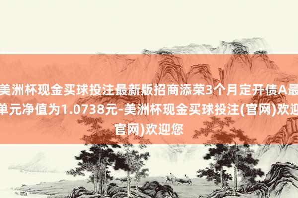 美洲杯现金买球投注最新版招商添荣3个月定开债A最新单元净值为1.0738元-美洲杯现金买球投注(官网)欢迎您