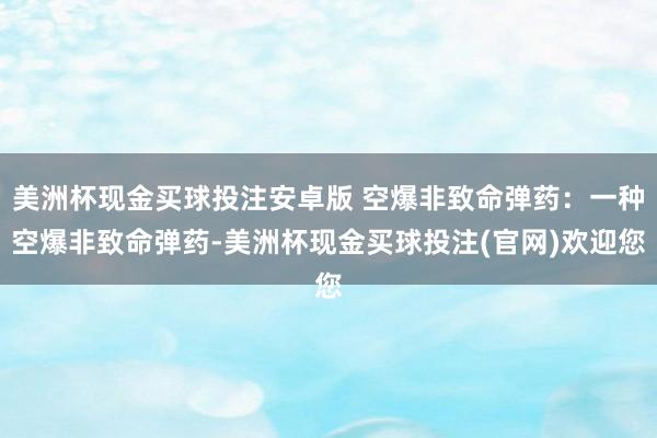 美洲杯现金买球投注安卓版 空爆非致命弹药：一种空爆非致命弹药-美洲杯现金买球投注(官网)欢迎您
