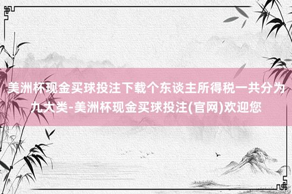 美洲杯现金买球投注下载个东谈主所得税一共分为九大类-美洲杯现金买球投注(官网)欢迎您