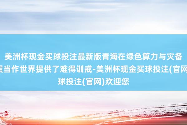 美洲杯现金买球投注最新版青海在绿色算力与灾备限度的履当作世界提供了难得训戒-美洲杯现金买球投注(官网)欢迎您