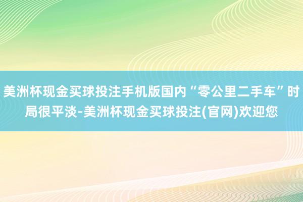 美洲杯现金买球投注手机版国内“零公里二手车”时局很平淡-美洲杯现金买球投注(官网)欢迎您